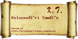 Kolozsvári Tamás névjegykártya